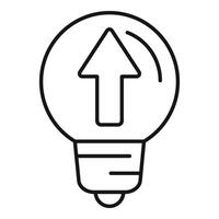Light bulb with arrow pointing up representing growth mindset vector