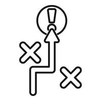 Choosing right path concept with arrow overcoming obstacles vector