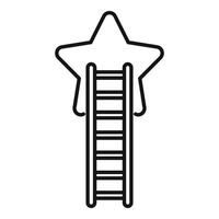 Ladder leading to big star representing success concept vector