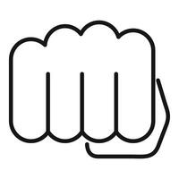 Clenched fist showing knuckles for punching in fight vector