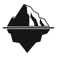Big iceberg floating on water surface with reflection icon vector