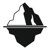 Large iceberg floating with hidden underwater part icon vector