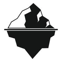 Large iceberg floating with underwater block icon simple style vector