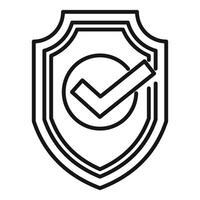 Security shield with check mark giving protection and safety vector