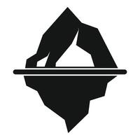 Big iceberg floating with waterline showing minimalist icon vector