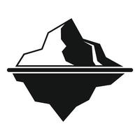 Big iceberg floating on water surface showing only the tip icon vector