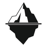 Large iceberg floating with a small tip above water simple icon vector
