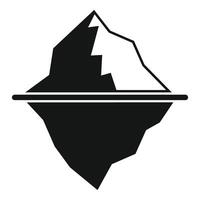 Big iceberg floating with huge underwater part icon vector