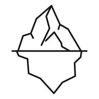 Large iceberg floating with hidden part below water line vector