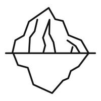 Big iceberg floating in ocean with underwater part line icon vector