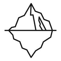 Iceberg floating showing visible and hidden parts minimalist line art icon vector