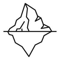 Large iceberg floating with hidden danger below water line vector