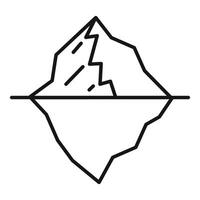 Large iceberg floating with hidden part below water line vector