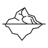 Large iceberg floating with hidden underwater part vector