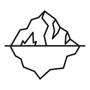 Large iceberg floating with hidden underwater part vector