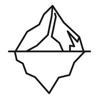 Large iceberg floating with hidden underwater danger outline vector