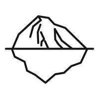 Large iceberg floating with hidden ice below water line vector