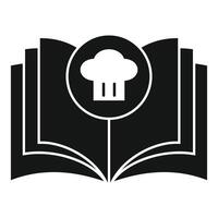 Open cookbook showing chef hat for culinary recipes vector