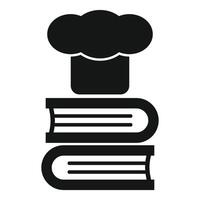 Chef hat standing on a stack of books representing culinary education vector