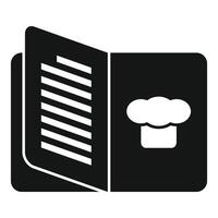 Open recipe book icon showing cooking instructions vector
