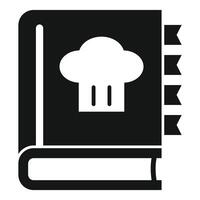 Cookbook icon showing cooking recipes and delicious food preparation vector