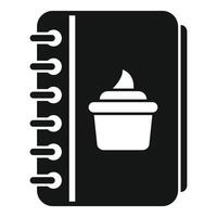 Cookbook icon with cupcake picture for baking recipes vector
