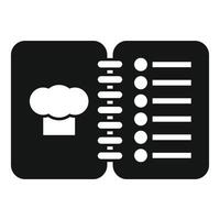 Open cookbook showing recipes for cooking vector