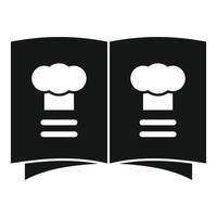 Open cookbook showing chef hat for culinary recipes vector