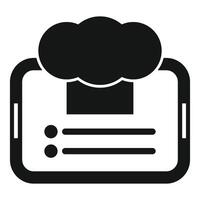 Online cooking course app icon showing culinary expertise vector