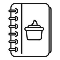 Notepad showing dessert recipe icon outlined style vector