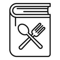 Cookbook icon with spoon and fork for culinary delights vector