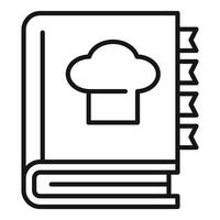 Cookbook icon representing culinary recipes and cooking instructions vector