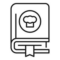 Cookbook icon showing culinary recipes and food preparation vector