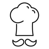 Chef toque hat with mustache representing culinary expertise vector