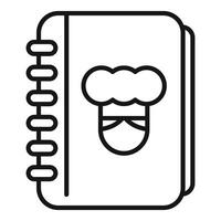 Cookbook icon representing cooking recipes being collected vector