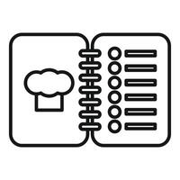 Cookbook with chef hat icon for culinary recipes and menu planning vector