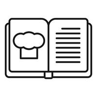 Open cookbook showing chef hat for culinary recipes vector