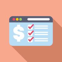 Online payment transaction processing system showing money with check marks vector