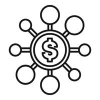 Money network connecting global financial resources vector
