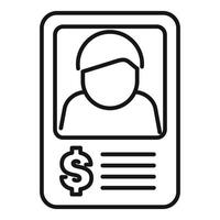 Electronic id card with photo, name and salary information vector