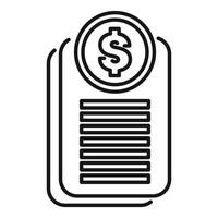 Money management app icon showing dollar coin and budget lines vector