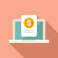 Laptop showing online payment invoice for digital purchase vector