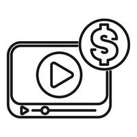 player showing monetization with dollar symbol vector