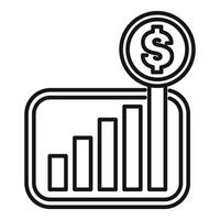 Dollar sign increasing on a bar chart symbolizing business growth vector