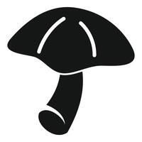 Big mushroom with thick stem growing in forest icon vector