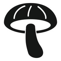 Big forest mushroom with wide cap growing in black and white vector