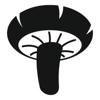 Big mushroom with wide cap growing in forest icon vector