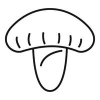 Forest mushroom growing with big cap line icon vector