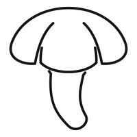 Minimalist mushroom icon showing a single line drawing of a fungus vector