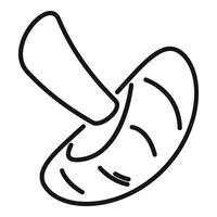 Shiitake mushroom icon showing a falling mushroom with gills vector